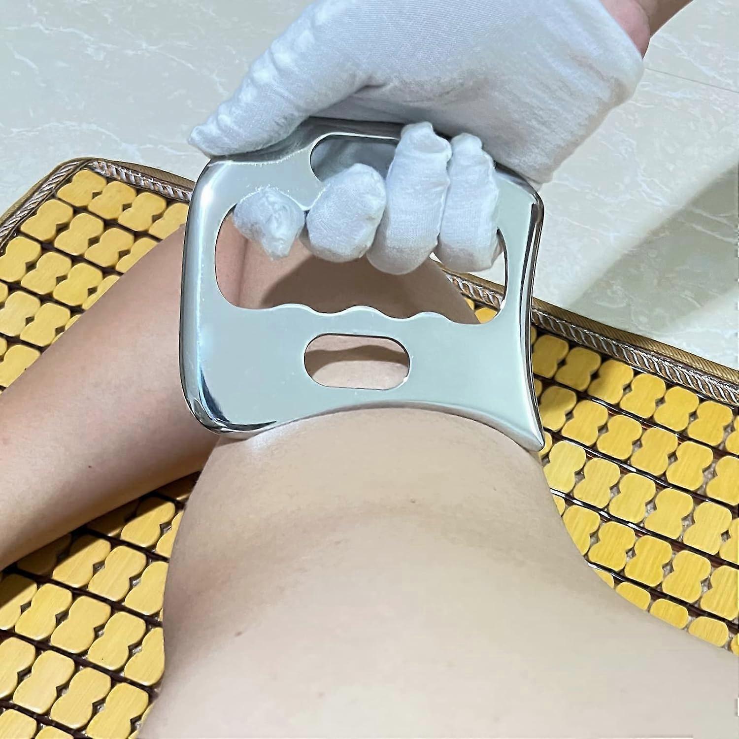 Stainless Steel Guasha Board Massage Stone, Body IASTM Therapy Tool for Soft Tissue & Physiotherapy - Image 4