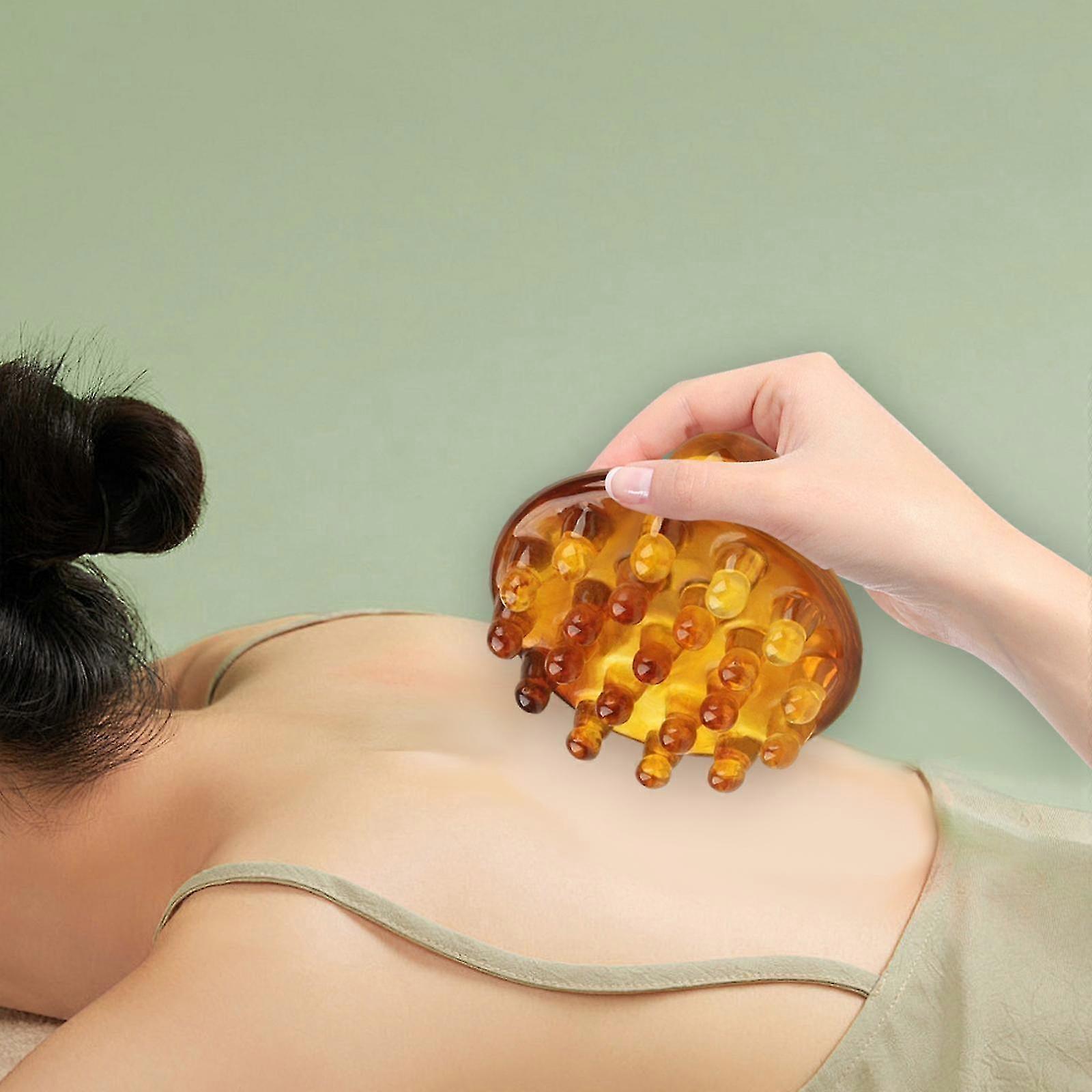 Manual Head Massage Comb Brush, Round Smooth Guasha Tool for Scalp & Travel Use - Image 3