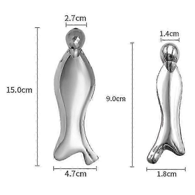 Portable 3D Alloy Fish-Shaped Roller Guasha Tool, Body Massage Device - M - Image 5