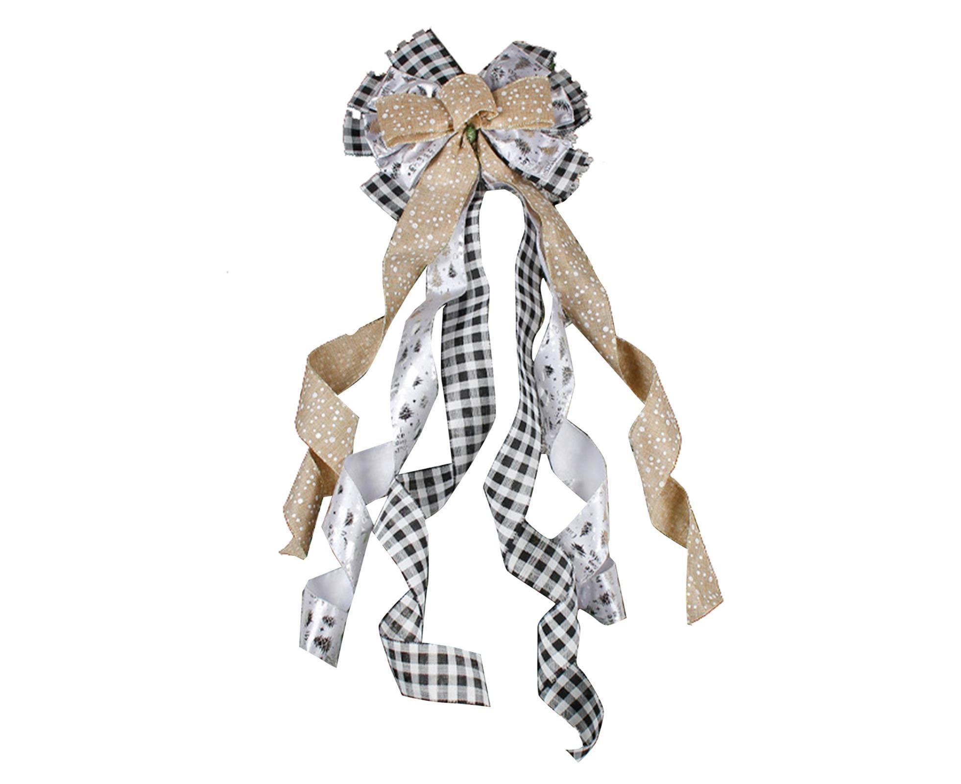 Tree Ribbon Bow Pendant for Christmas-Golden - Image 1