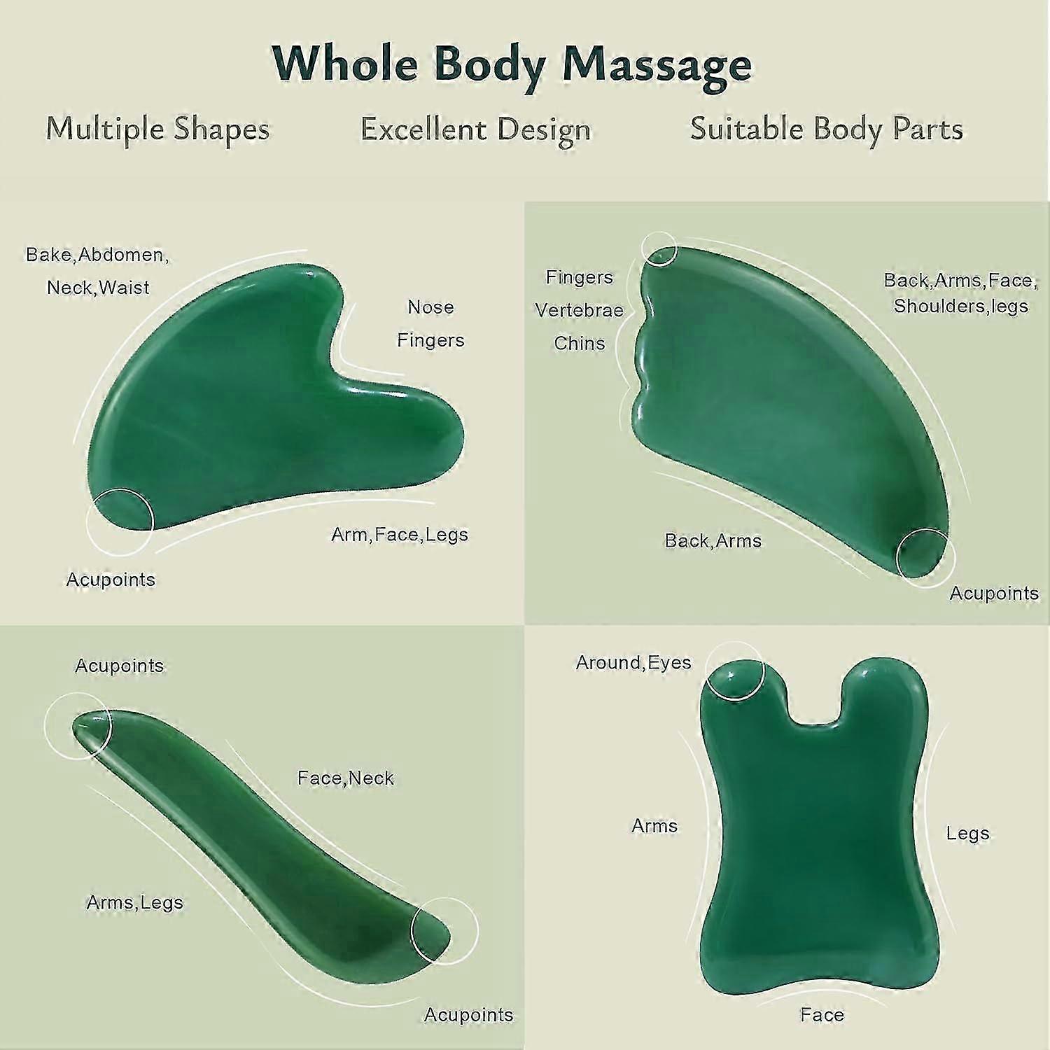 New Guasha Massage Set, 4pcs Gua Sha Facial Scraping Tools for SPA Use - Image 5