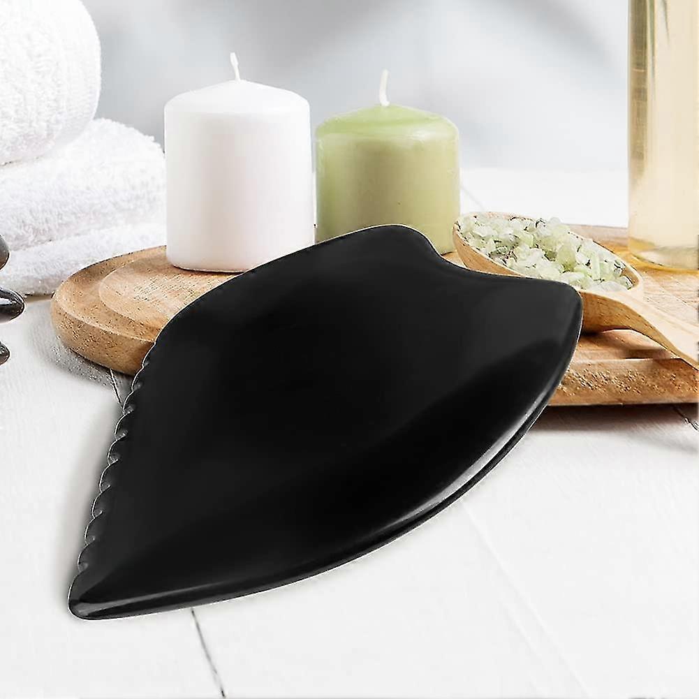 Bian Stone Facial Guasha Comb, Face Massage Scraping Tool, Black (1pc) - Image 3