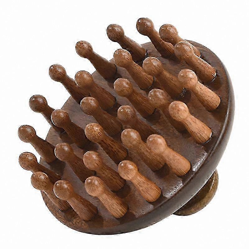 Natural Sandalwood Body Massage Brush, Circular Teeth Guasha Scraping Therapy Tool - Image 1