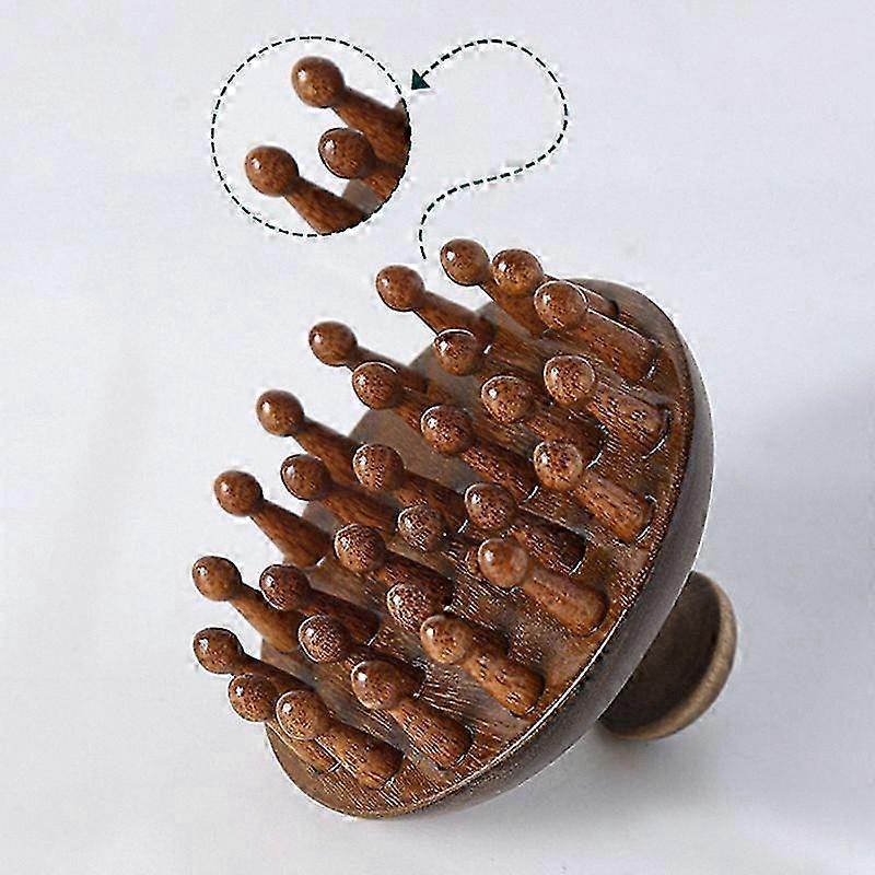 Natural Sandalwood Body Massage Brush, Circular Teeth Guasha Scraping Therapy Tool - Image 3