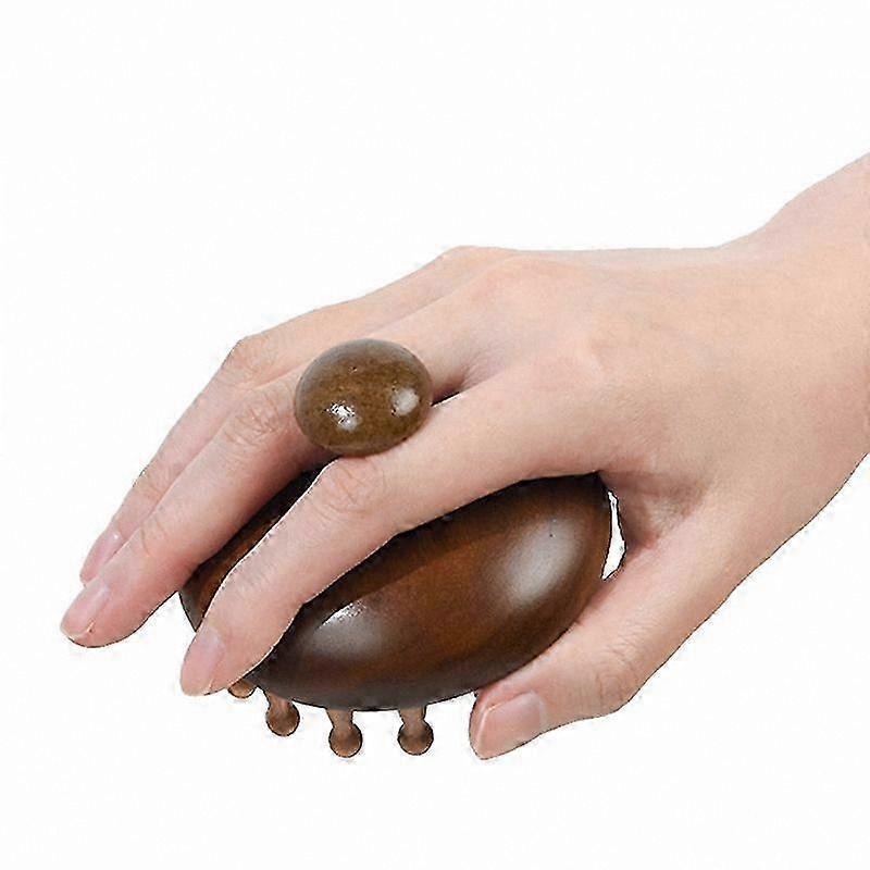 Natural Sandalwood Body Massage Brush, Circular Teeth Guasha Scraping Therapy Tool - Image 4