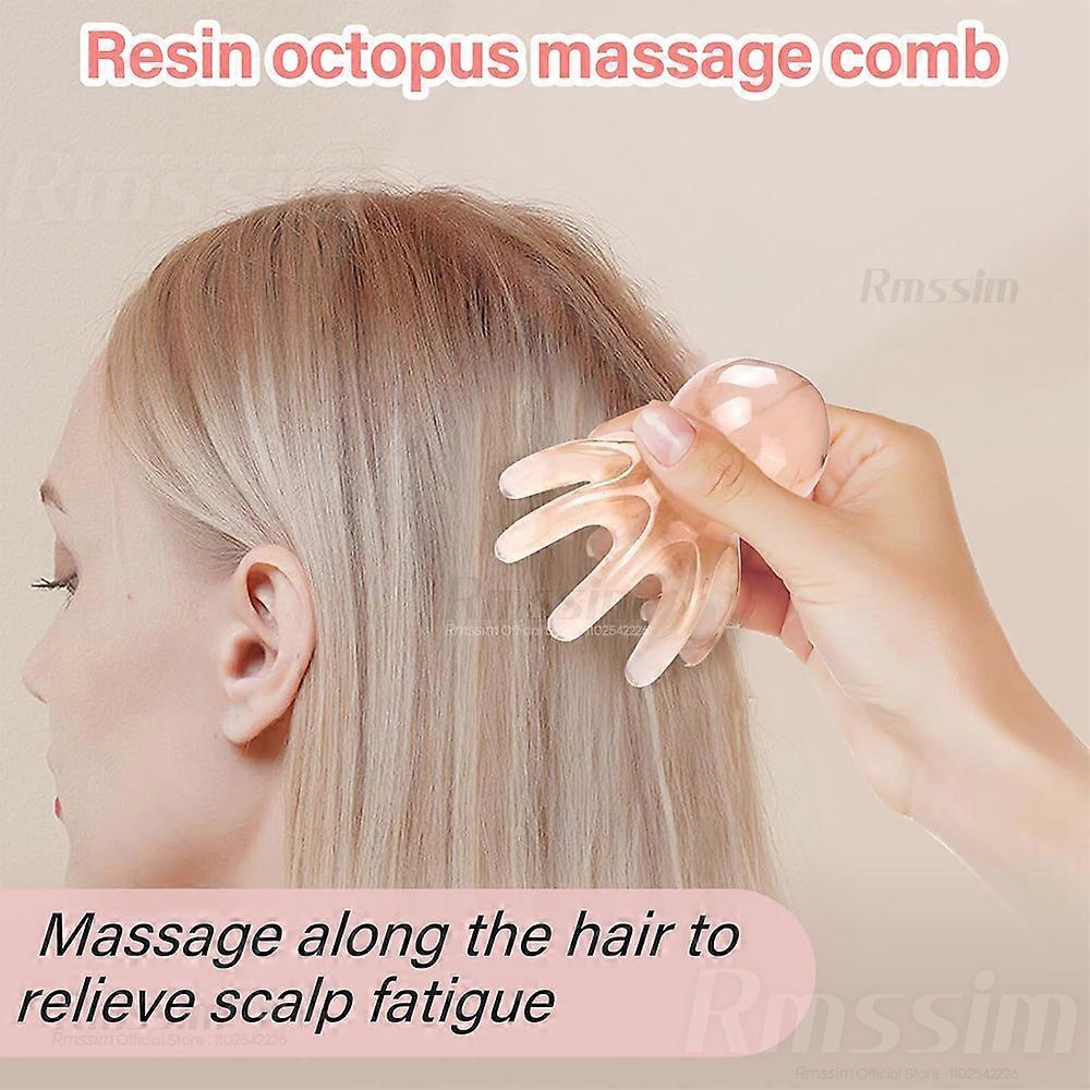Resin Octopus-Style Scalp Guasha Massage Comb, Meridian Scraping Acupuncture SPA Tool - Image 2