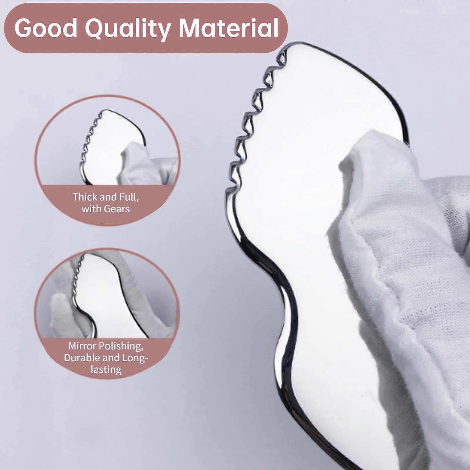Upgraded Stainless Steel Face Guasha Tool, Metal Skin Tightening Massage Scraper - Image 3