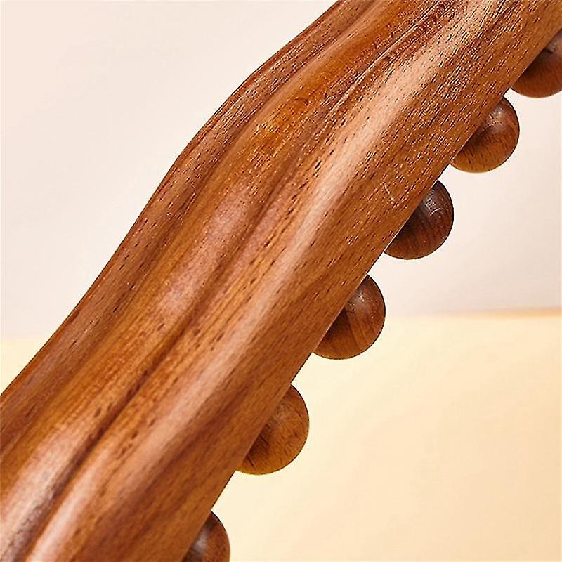 Wooden 20-Bead Guasha Scraping Stick, Body Meridian Massage Wand for Muscle Relief - Image 1