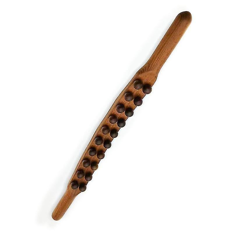 Wooden 20-Bead Guasha Scraping Stick, Body Meridian Massage Wand for Muscle Relief - Image 3