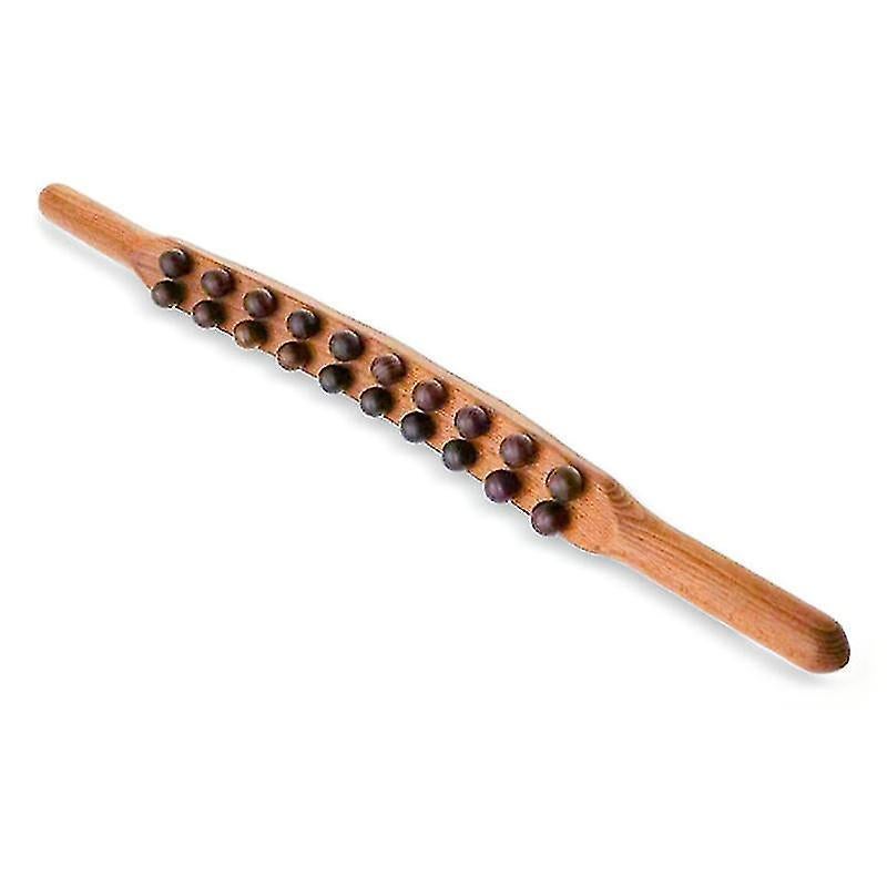 Wooden 20-Bead Guasha Scraping Stick, Body Meridian Massage Wand for Muscle Relief - Image 4