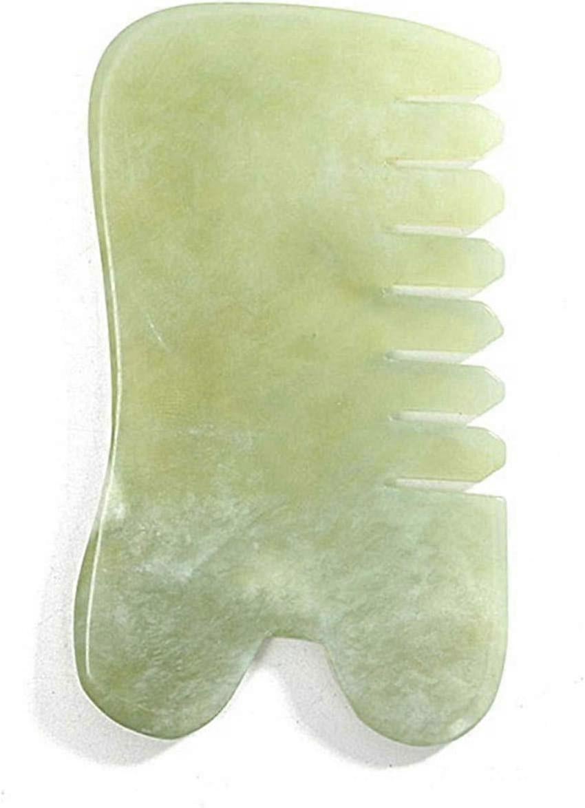Natural Jade Stone Guasha Massage Comb, Acupuncture & Trigger Point Neck Therapy Tool - Image 1