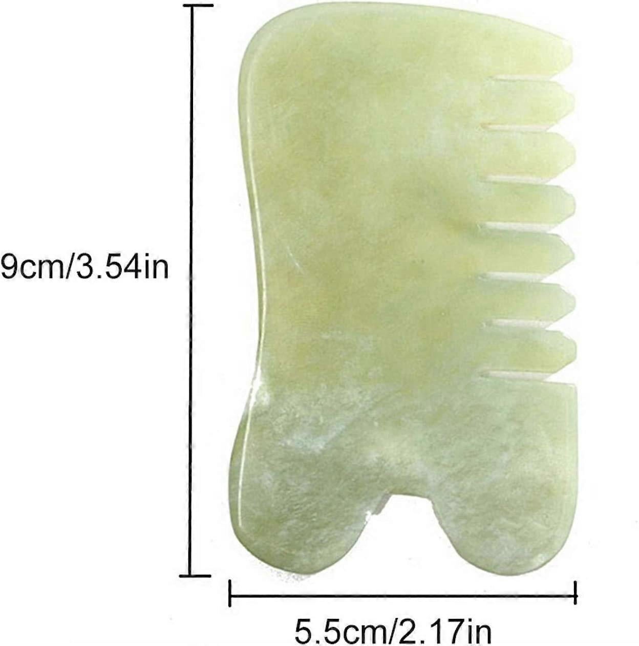 Natural Jade Stone Guasha Massage Comb, Acupuncture & Trigger Point Neck Therapy Tool - Image 5