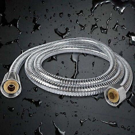 Long Stainless Steel Shower Hose, Chrome Finish, Durable Shower Pipe - Image 1