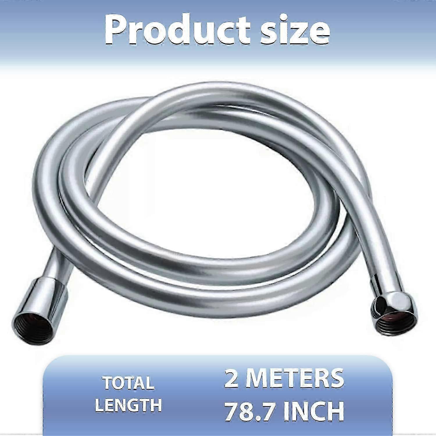 Universal 2m PVC Shower Hose, 200cm Flexible Shower Pipe - Image 2