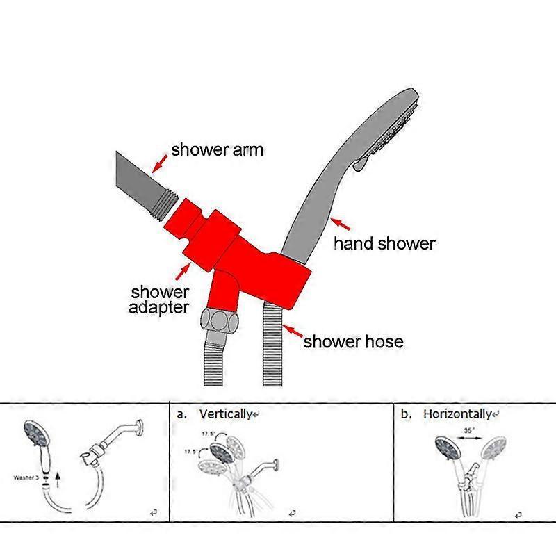 Handheld Shower with Hose, Water-Saving Universal Shower Hose - Image 2