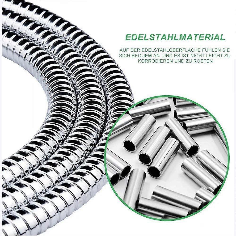 150cm Stainless Steel Look Shower Hose, Durable Bathroom Shower Pipe - Image 4