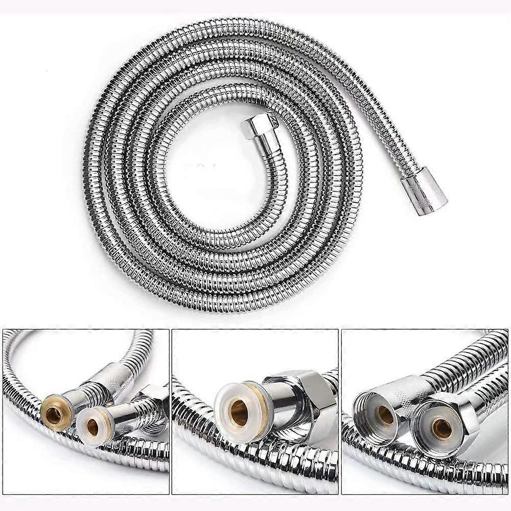 150cm Stainless Steel Look Shower Hose, Durable Bathroom Shower Pipe - Image 5