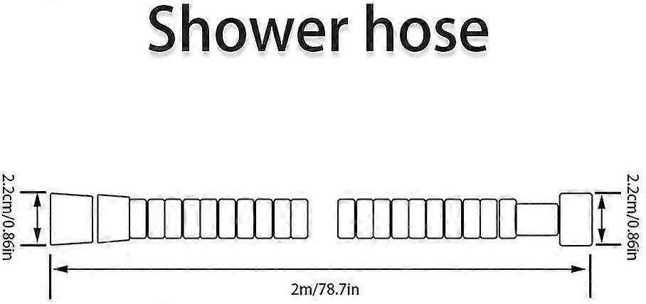 200cm Stainless Steel Shower Hose, Metal Universal Replacement Shower Hose - Image 2