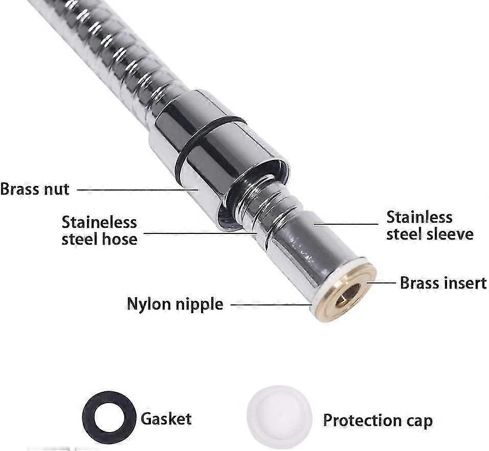 200cm Stainless Steel Shower Hose, Metal Universal Replacement Shower Hose - Image 3