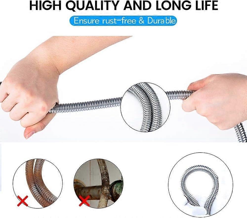 2m Universal Expandable Shower Hose, Stainless Steel Anti-Elastic Shower Pipe - Image 3