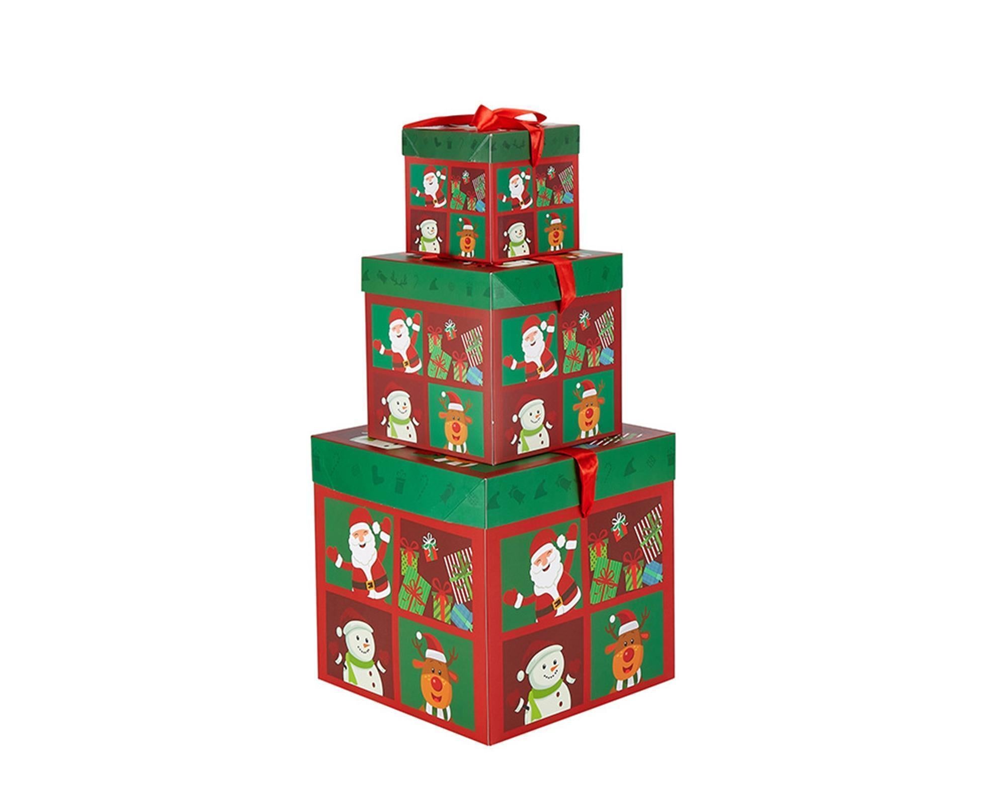 3Pcs Christmas Gift Box-Green - Image 1