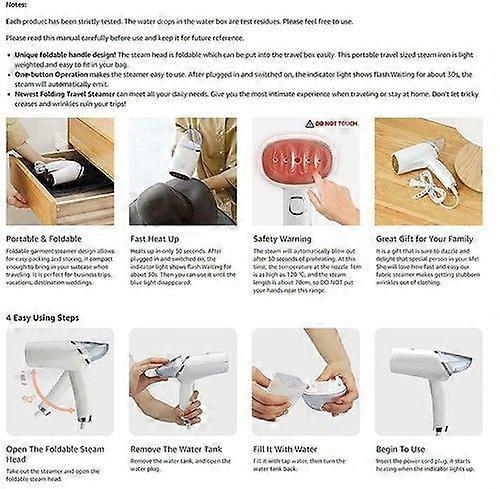 Foldable Travel Handheld Steamer for Garments Clothes Fabric Home Iron - Image 4