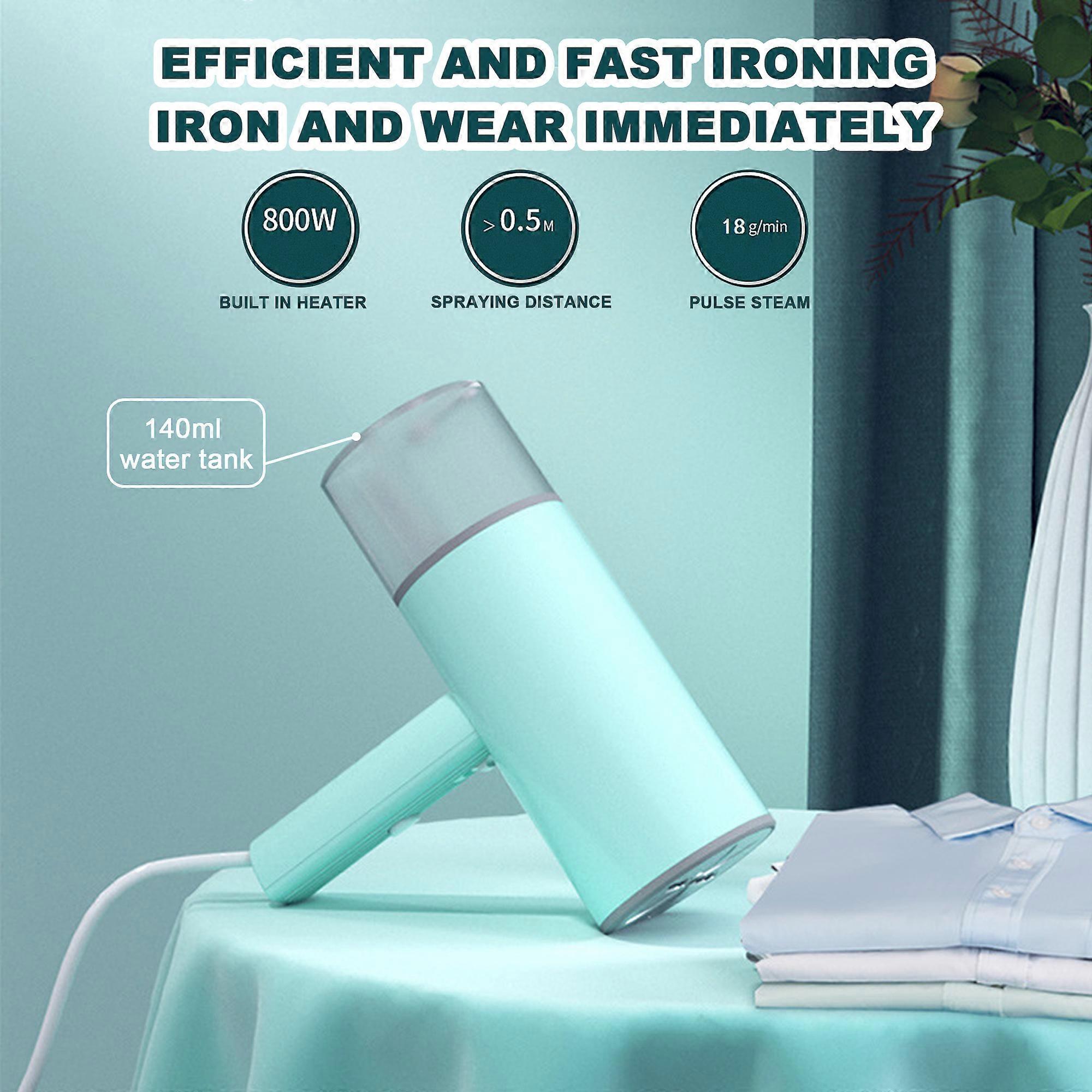 800W Foldable Handheld Travel Clothes Steamer 4.7oz Tank Quick Steam Green - Image 4