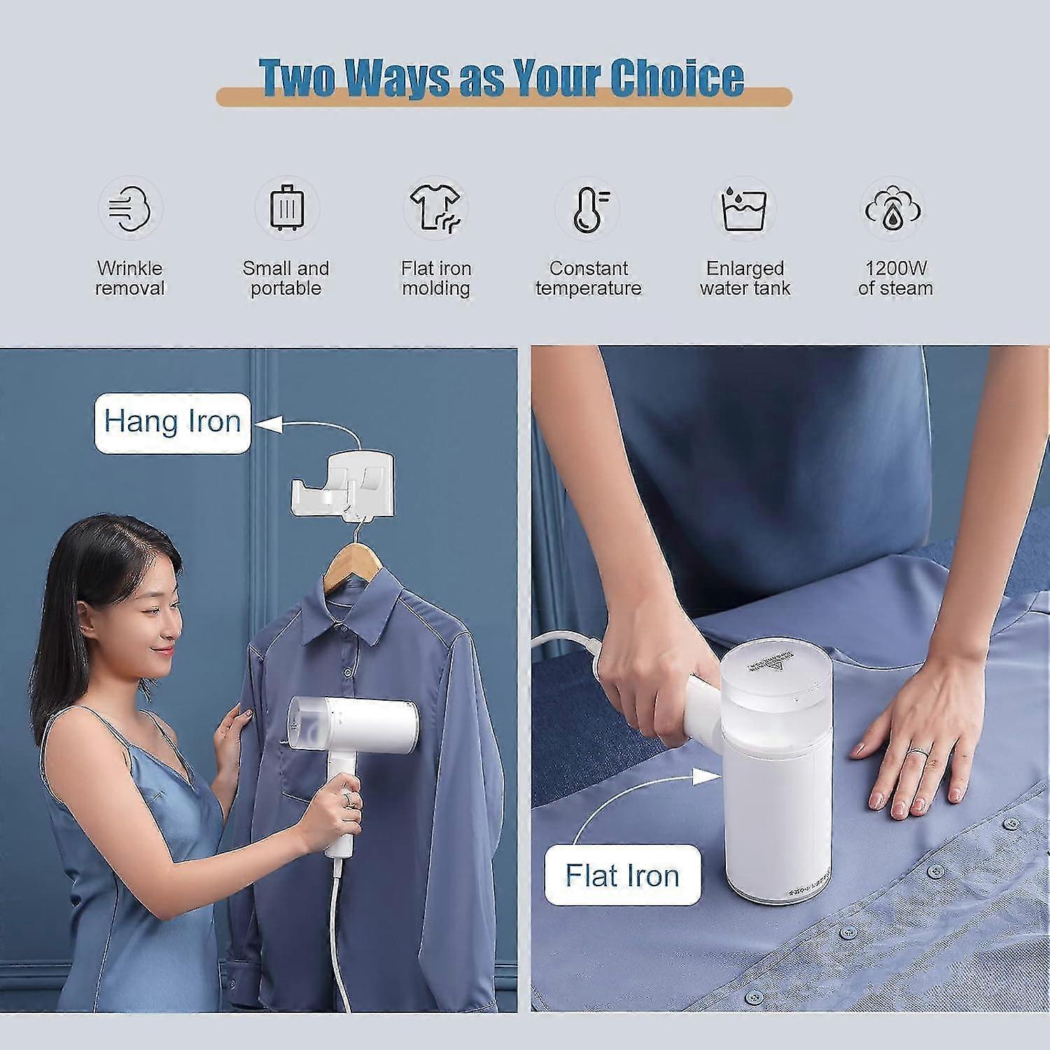 1200W Vertical Travel Steam Iron 200ml Lightweight Portable Handheld Steamer - Image 3