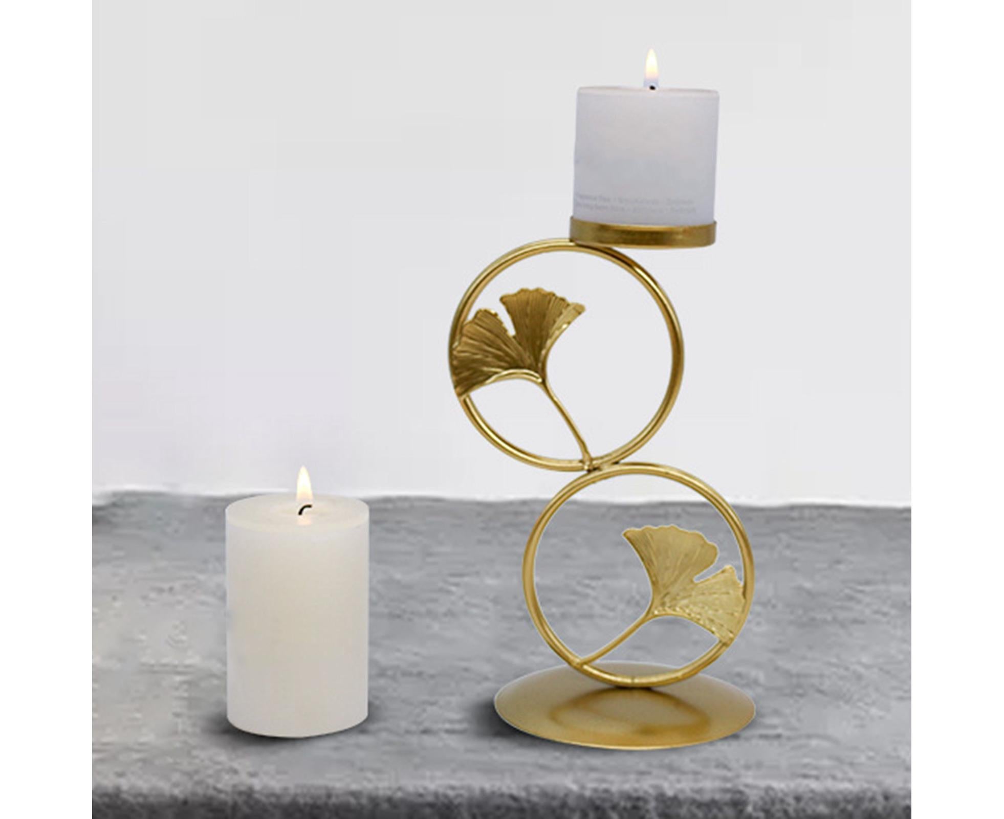Nordic Retro Golden Candlestick Candle Holder Romantic Wedding Props Ornaments-Black L - Image 5