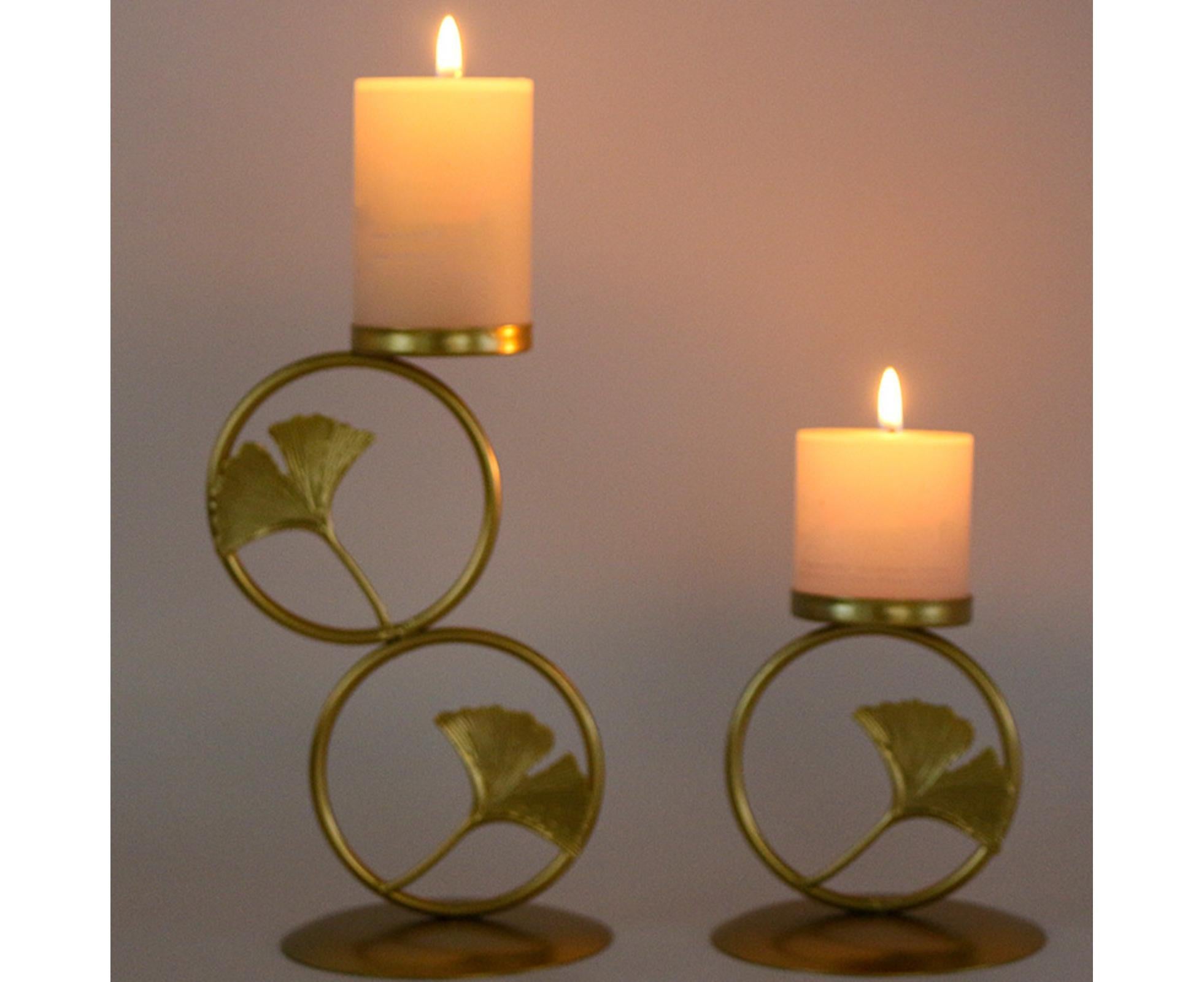 Nordic Retro Golden Candlestick Candle Holder Romantic Wedding Props Ornaments-Black L - Image 7