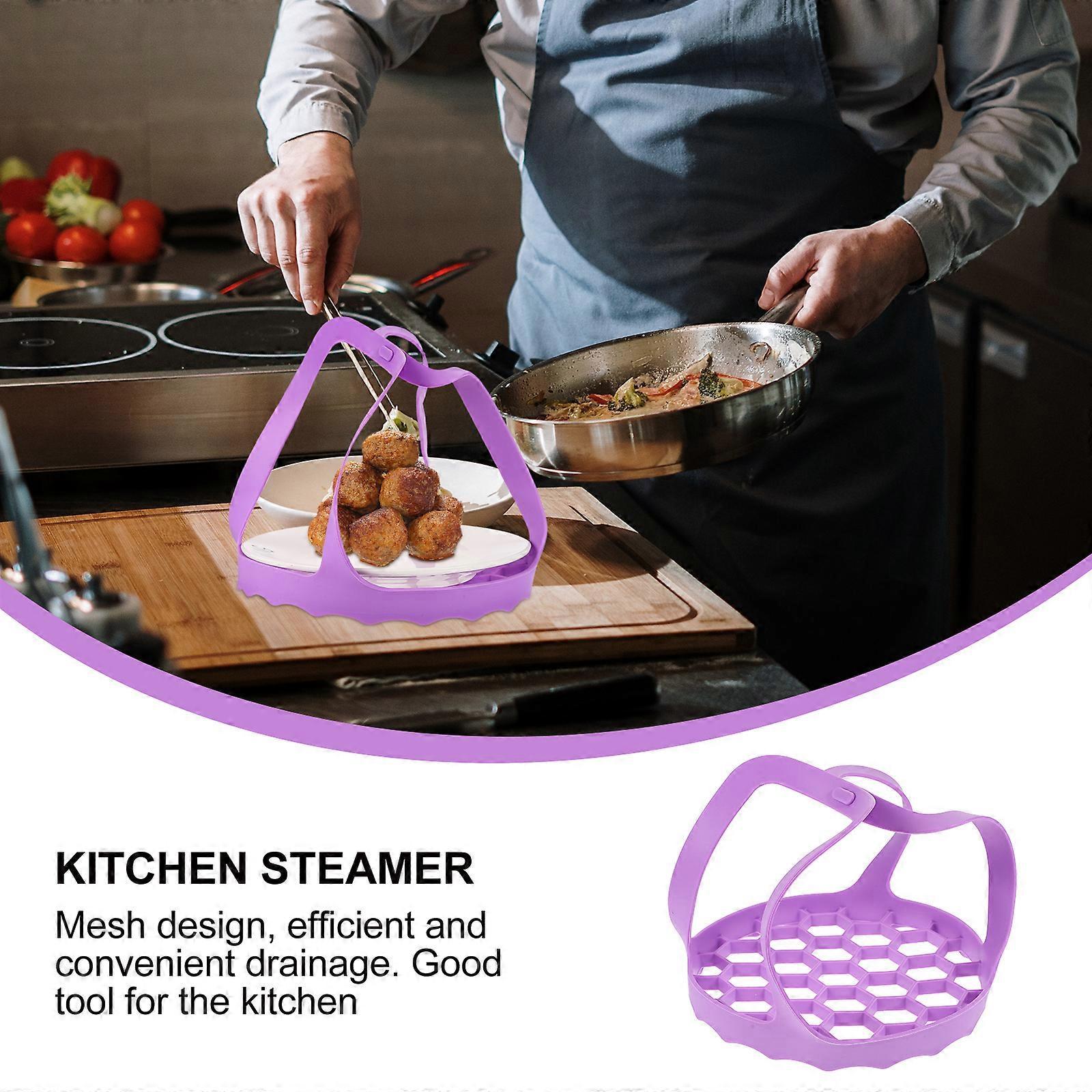Multifunctional Handheld Steamer Silicone Vegetable Basket Drain Basket - Image 3