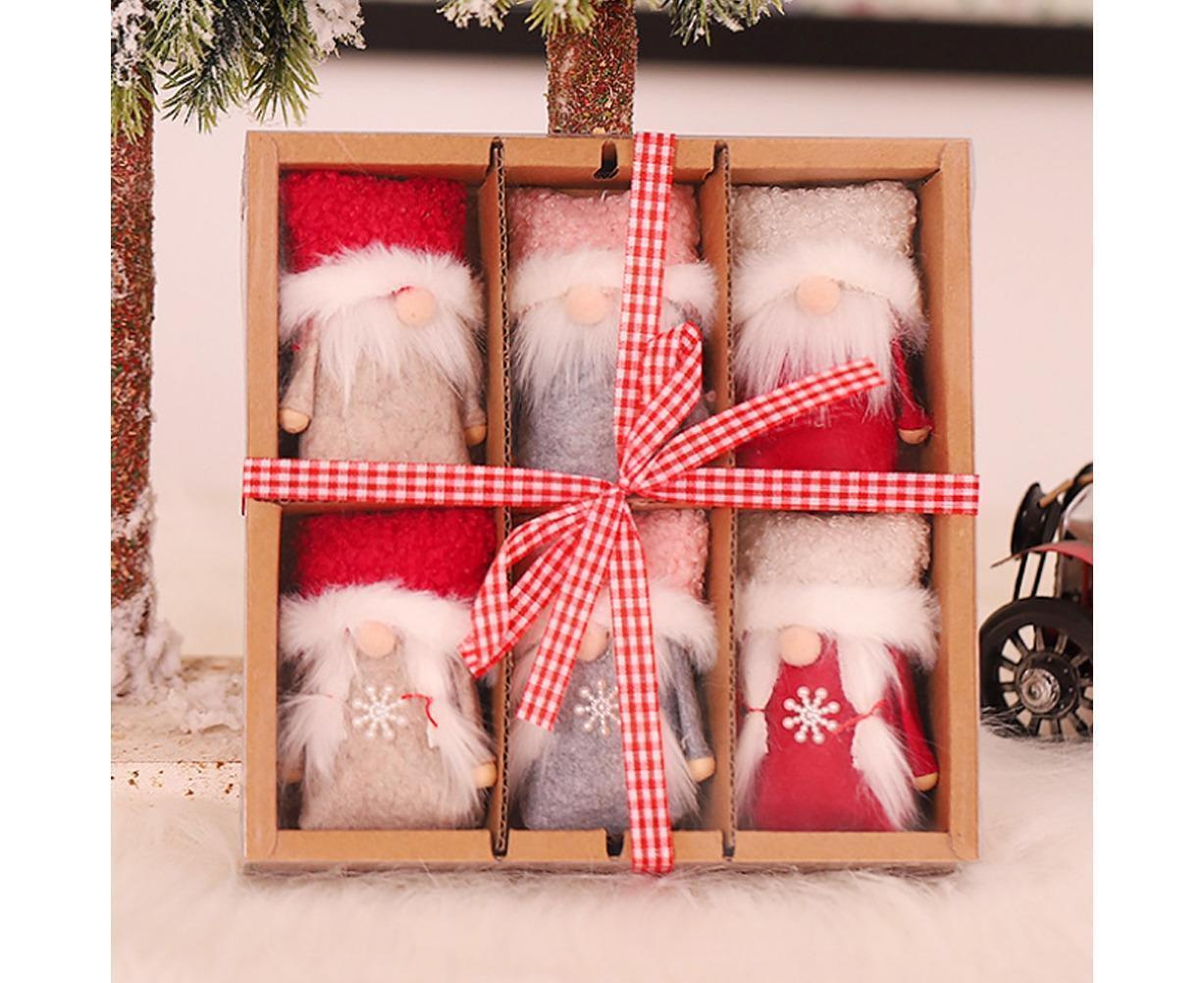 1 Set Christmas Decorations Doll Shopping Mall Window Decoration Gift Box Decor-A - Image 8