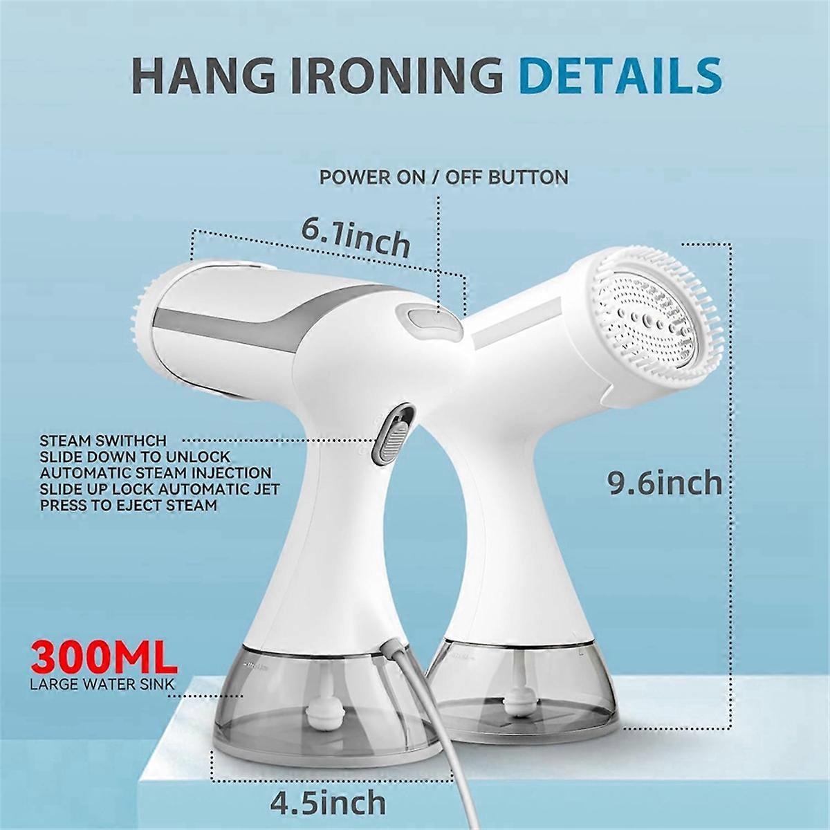 1500W Handheld Garment Steamer with 300ML Tank Portable Steamer for Clothes - Image 5