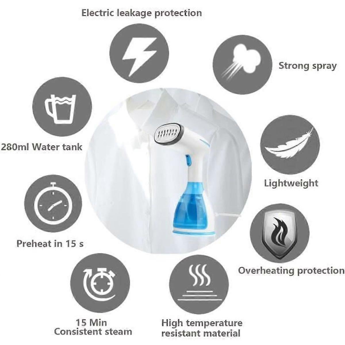 Handheld Steamer 1500W 280ML Portable Clothes Steamer Fast Heating for Home & Travel - Image 4