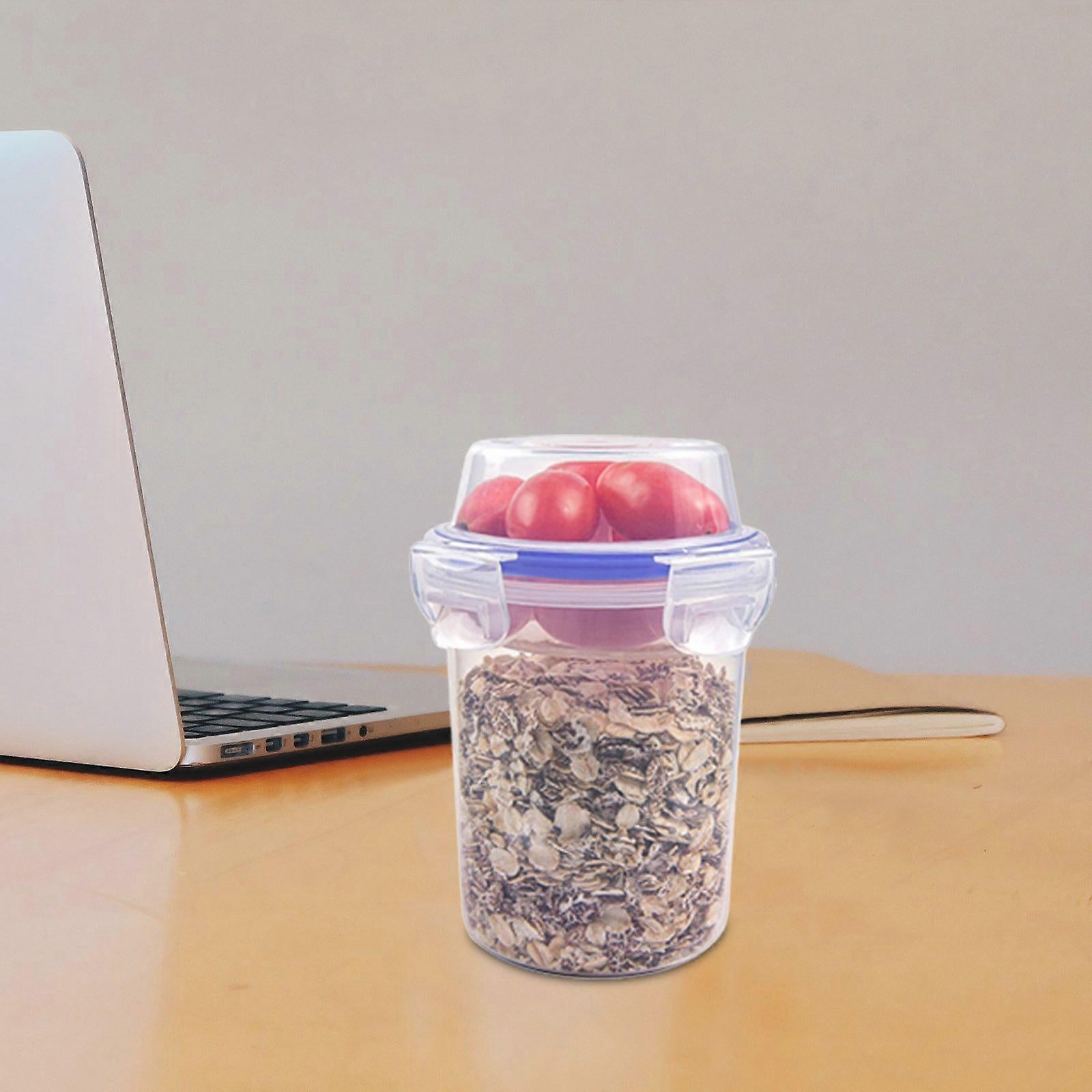 2pcs Double Layer Overnight Oats Containers Breakfast Salad Cups Leakproof - Image 3