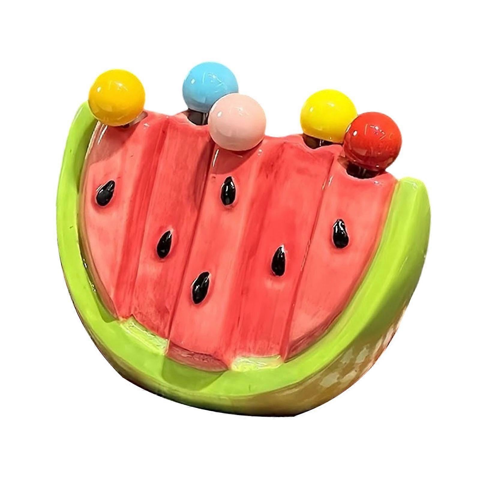5pcs Fruit Forks with Ceramic Storage Jar Dessert Forks for Salad Picnic Party - Image 4