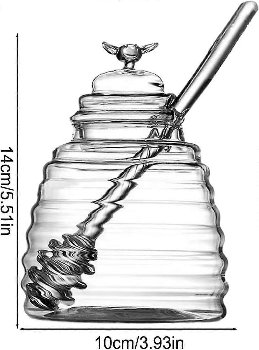 Honey Dispenser with Storage Jar Transparent Container for Syrup & Salad Dressing - Image 4