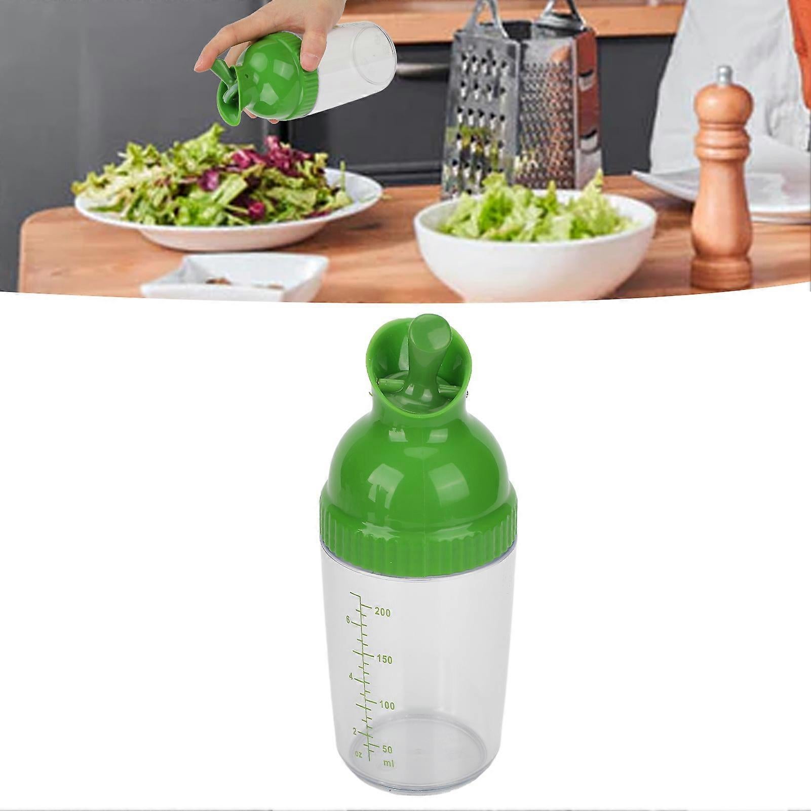 200ml Salad Dressing Shaker BPA Free Leakproof Jar with Lid Green - Image 1