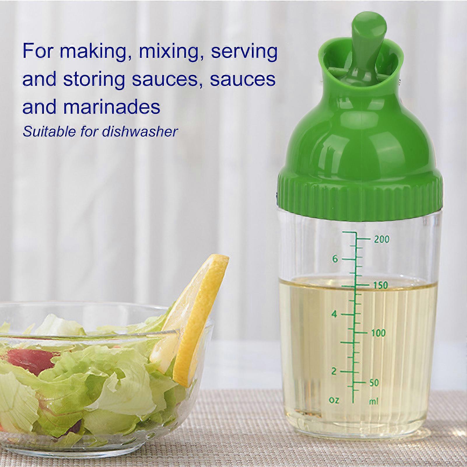 200ml Salad Dressing Shaker BPA Free Leakproof Jar with Lid Green - Image 4