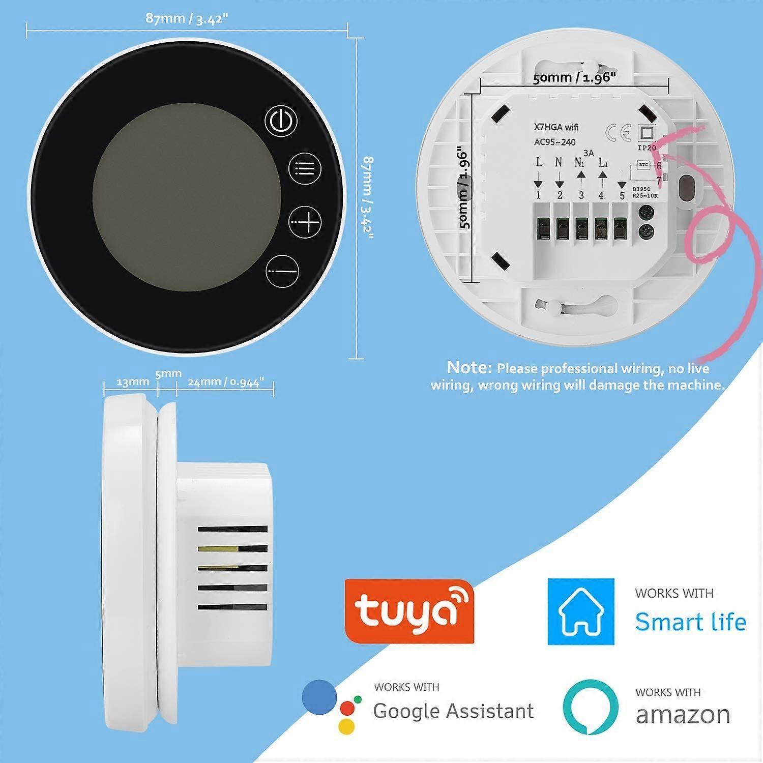 WiFi Smart Thermostat LCD Display Voice Control with Alexa Google for Smart Home - Image 2