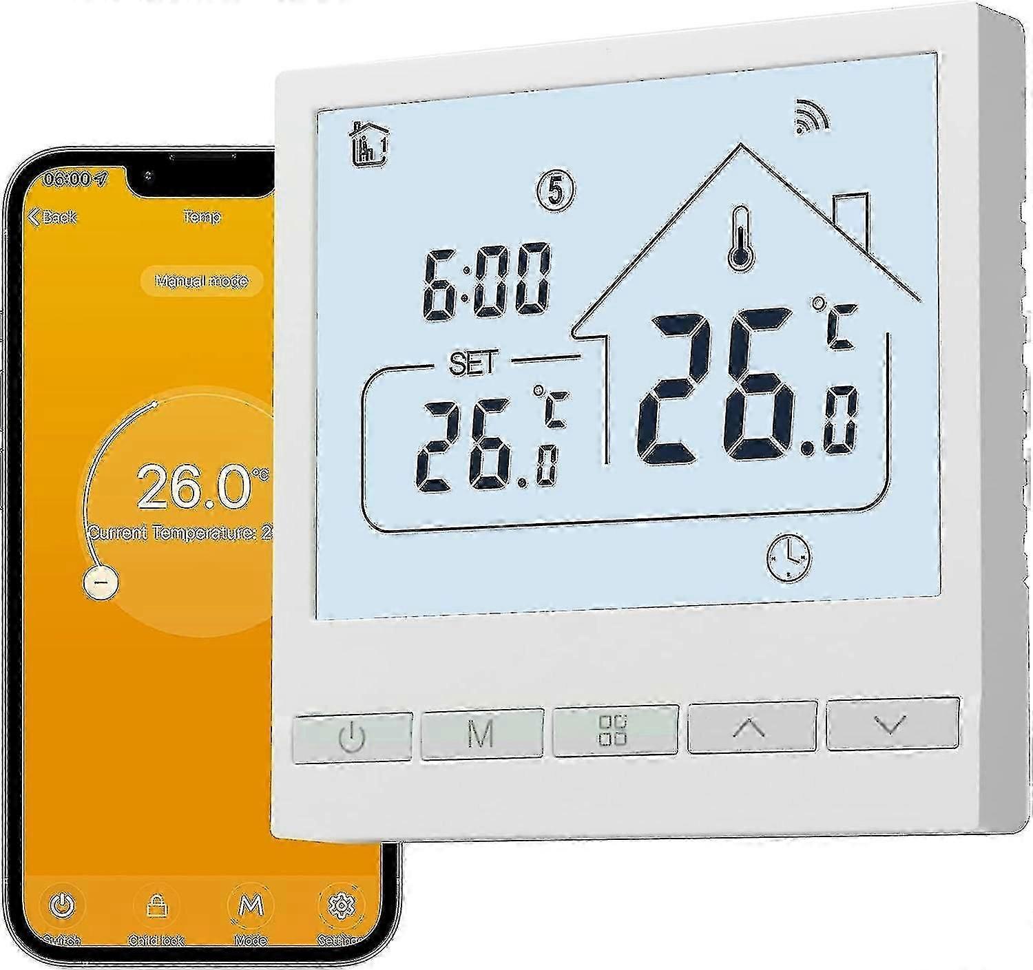WiFi Smart Heating Thermostat 16A Wall Thermostat Compatible with Alexa Google Home - Image 1