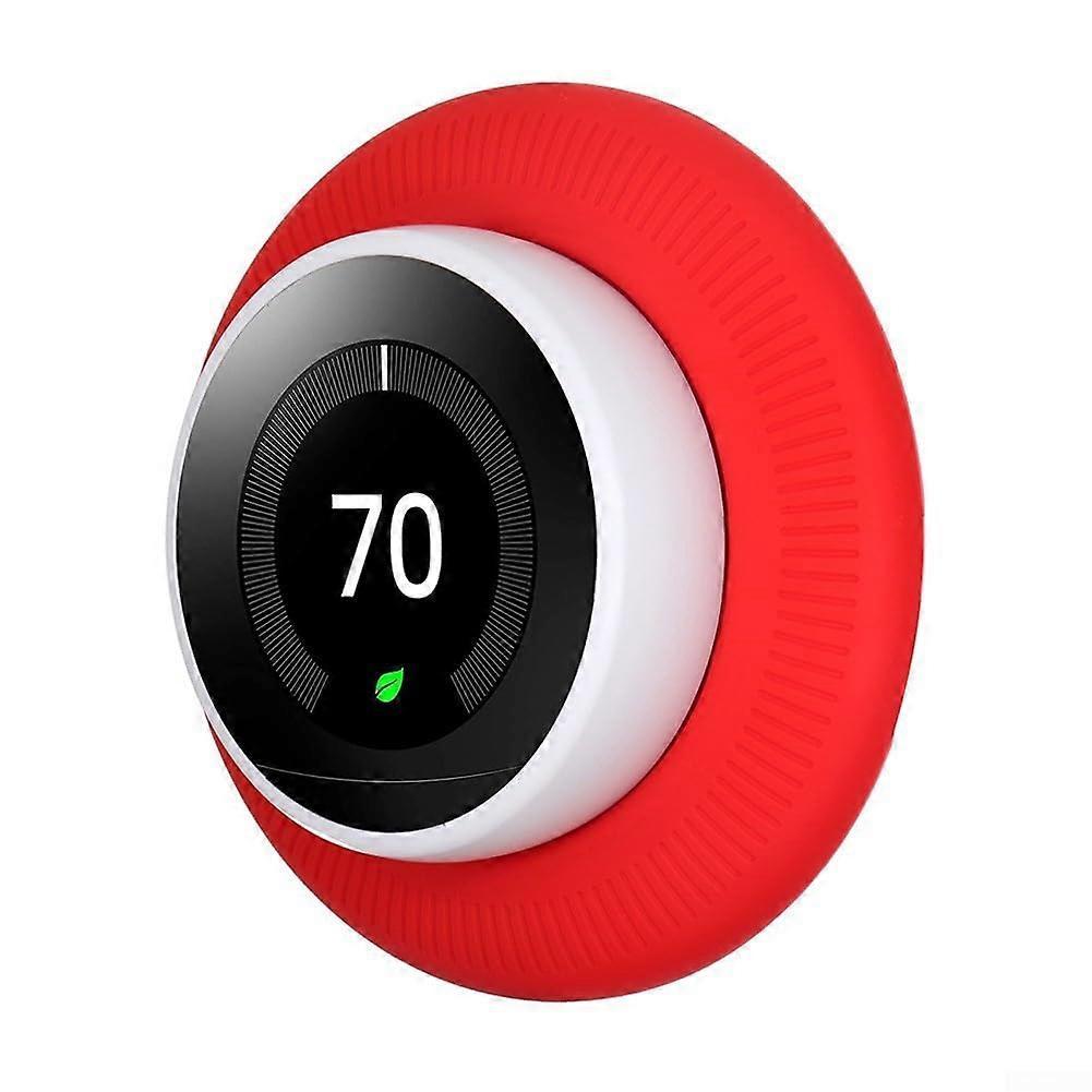 Smart Thermostat Protective Silicone Cover Wall Plate for Nest Thermostat Accessories Red - Image 1