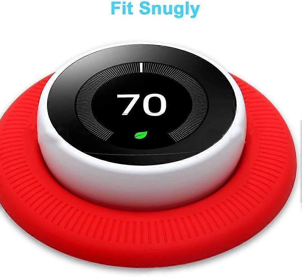 Smart Thermostat Protective Silicone Cover Wall Plate for Nest Thermostat Accessories Red - Image 2
