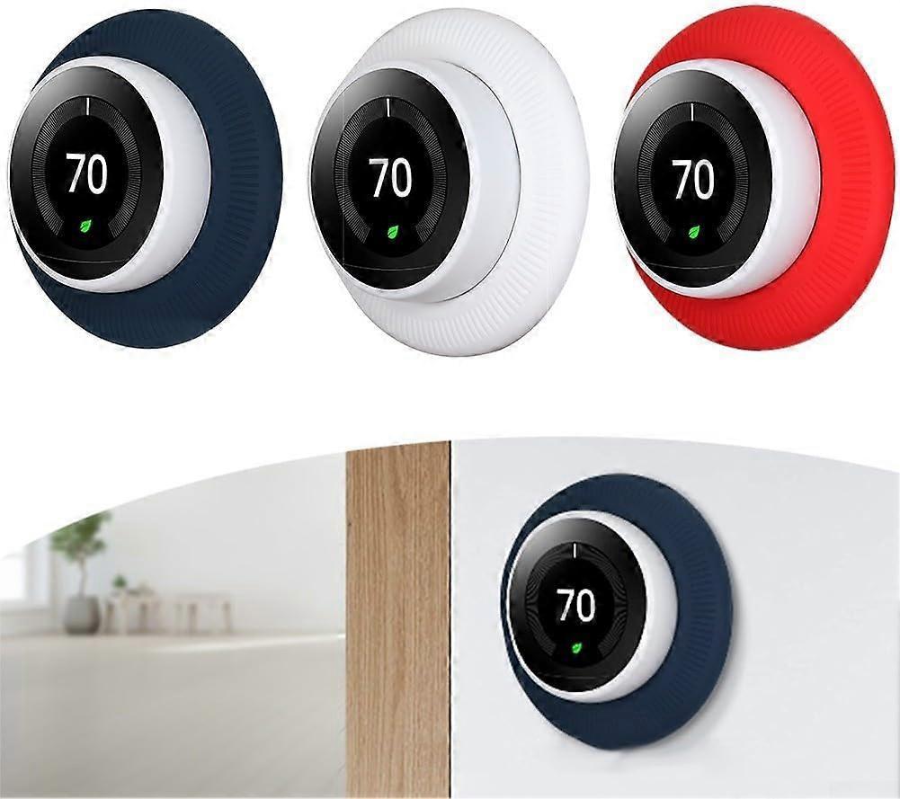 Smart Thermostat Protective Silicone Cover Wall Plate for Nest Thermostat Accessories Red - Image 4