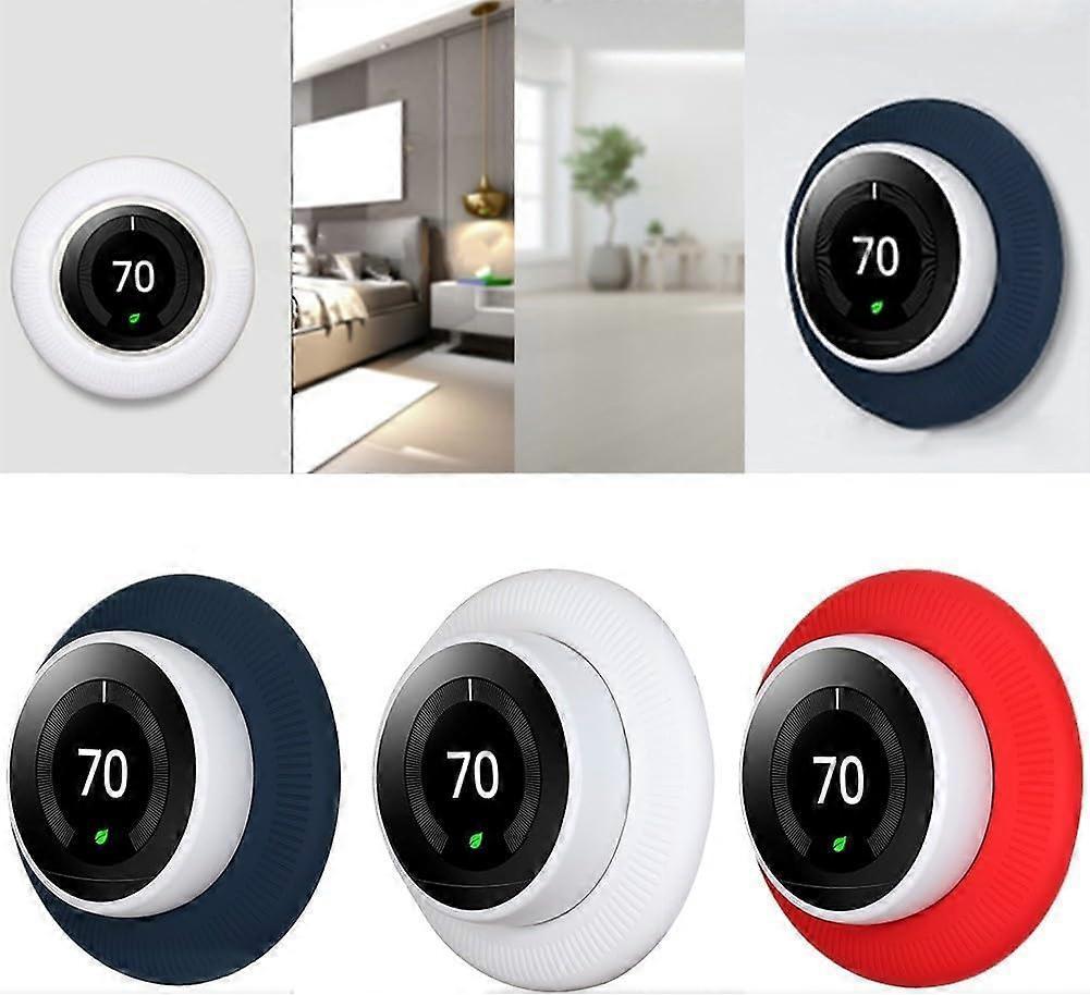 Smart Thermostat Protective Silicone Cover Wall Plate for Nest Thermostat Accessories Red - Image 5