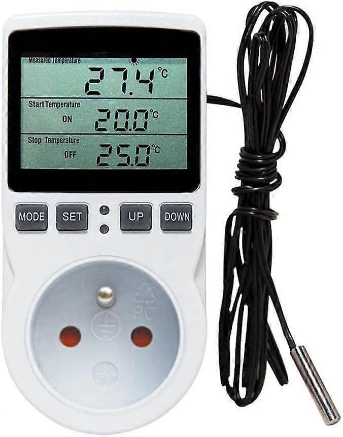 Heating Thermostat Socket Timer with Sensor LCD Display for Aquarium Greenhouse Incubator - Image 3