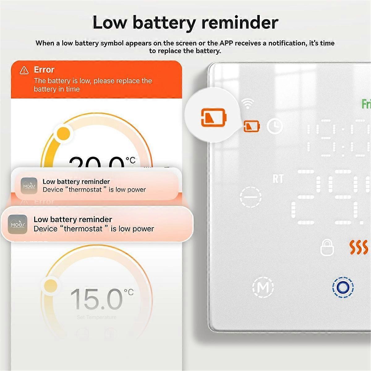 Smart Home Floor Heating Switch Temperature Controller for Electric or Gas Boiler Black - Image 3