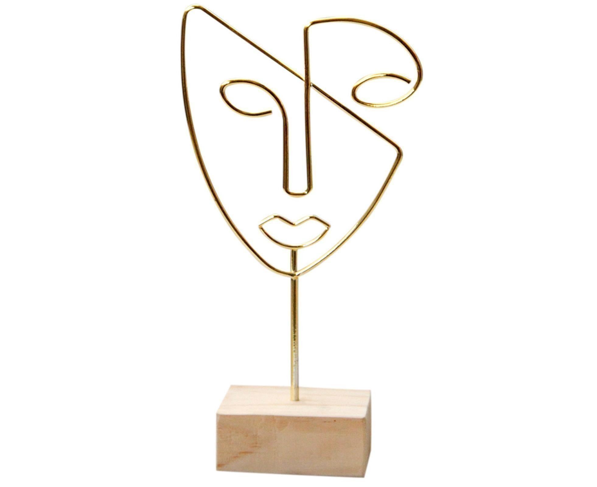 Abstract Metal Face Art-Golden - Image 1