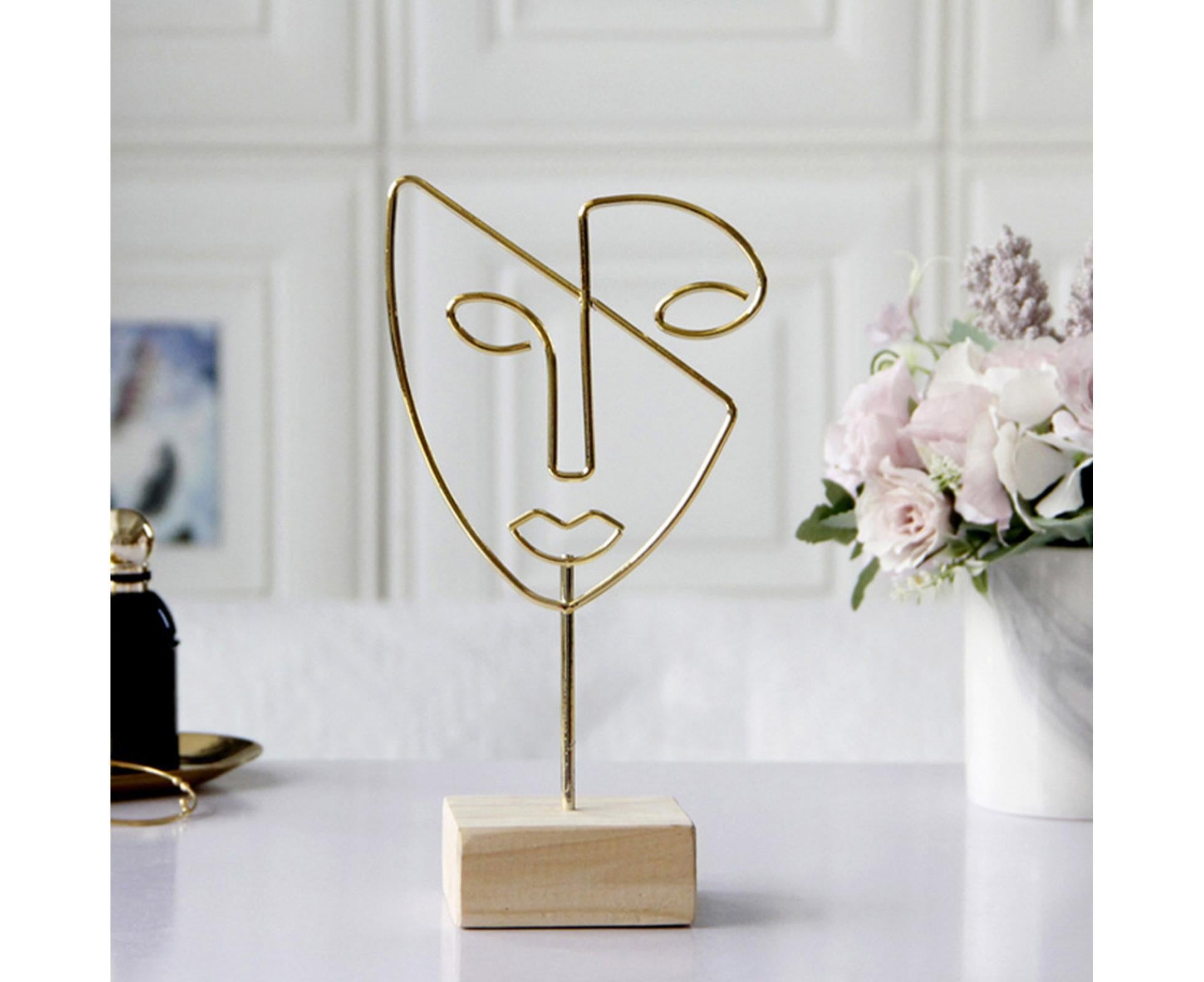 Abstract Metal Face Art-Golden - Image 2