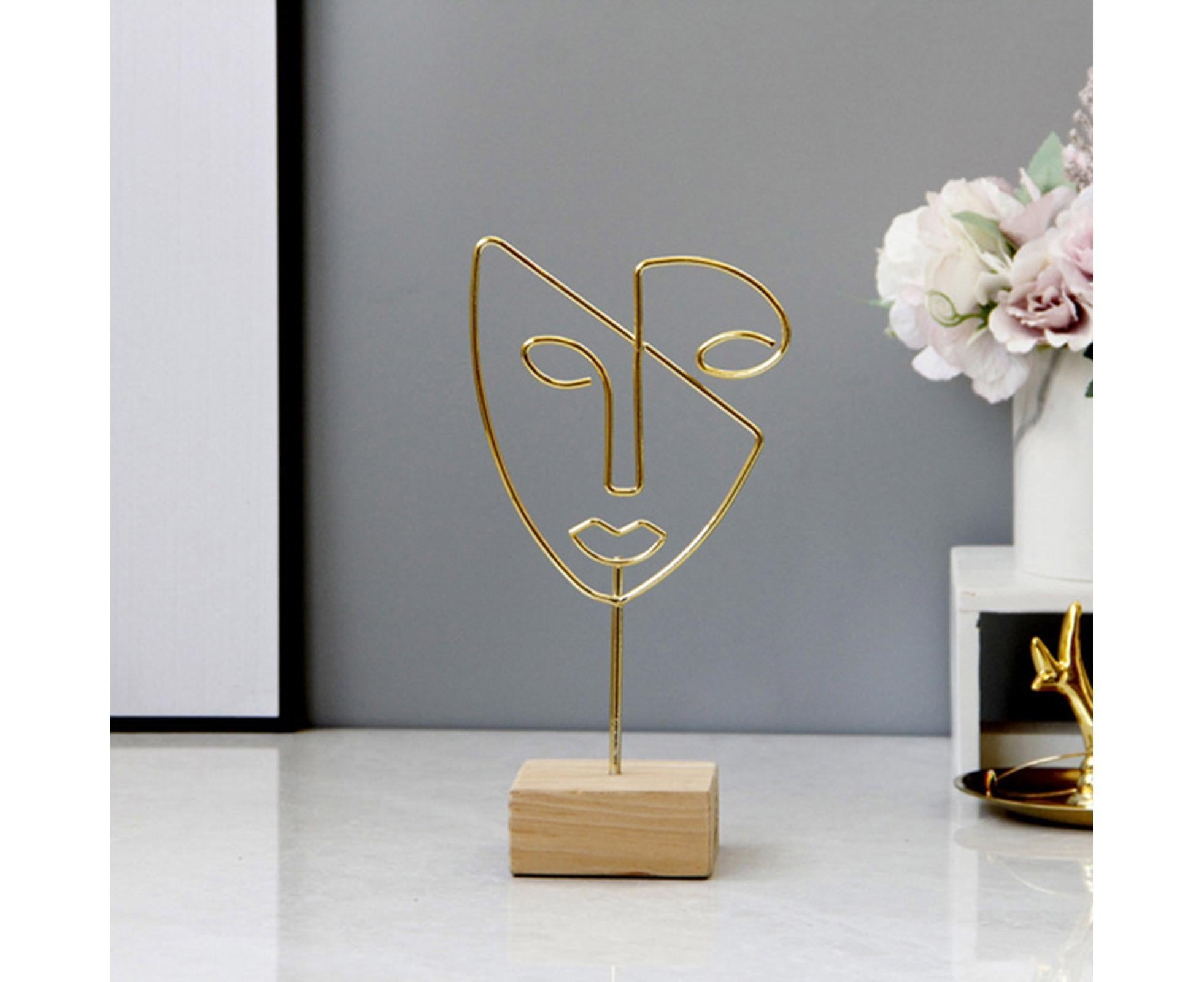 Abstract Metal Face Art-Golden - Image 4